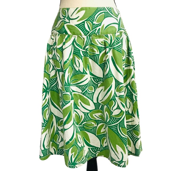 Merona Dresses & Skirts - Merona Green Leaf Print Midi Skirt